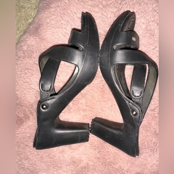 CROCS women’s black sandal heels 10 summer spring comfort vacation - Picture 8 of 12